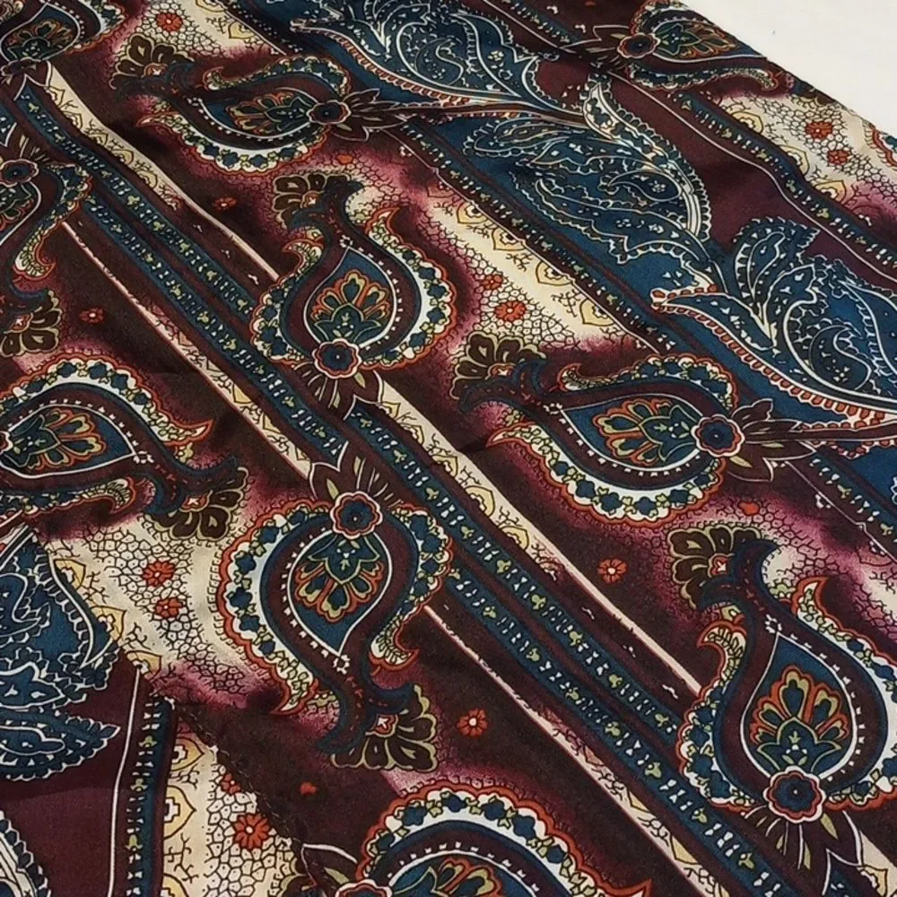 Rectangular Purple and Blue New York Style Silk Scarf